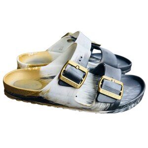 Birkenstock Arizona Gold Marble Grey Eva Slip-On Sandals Buckles EU 37 US W6/M4